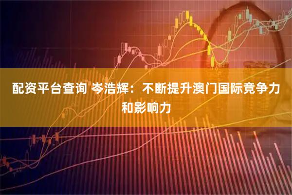 配资平台查询 岑浩辉:不断提升澳门国际竞争力和影响力